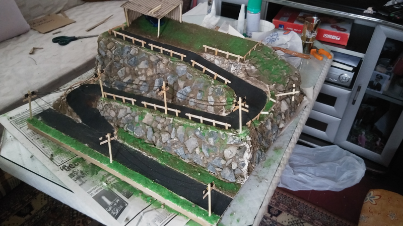 I didn’t forget to add the grass before placing the trees and the shed.
